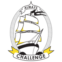 Ship with text "Always Challenge"